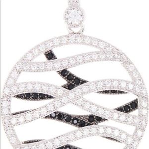 NWT Breuning, Swirl Circular Cubic Zirconia Pendant